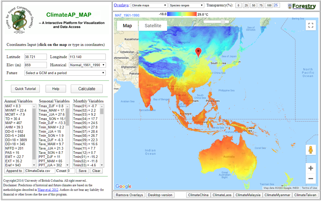 map-based ClimateAP